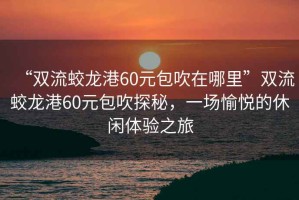 “雙流蛟龍港60元包吹在哪里”雙流蛟龍港60元包吹探秘，一場愉悅的休閑體驗之旅