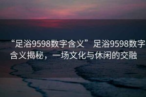 “足浴9598數字含義”足浴9598數字含義揭秘，一場文化與休閑的交融