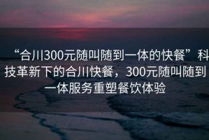 “合川300元隨叫隨到一體的快餐”科技革新下的合川快餐，300元隨叫隨到一體服務重塑餐飲體驗