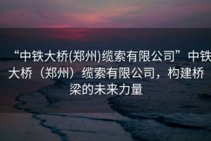 “中鐵大橋(鄭州)纜索有限公司”中鐵大橋（鄭州）纜索有限公司，構(gòu)建橋梁的未來力量