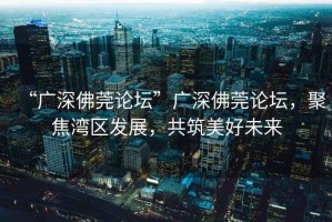 “廣深佛莞論壇”廣深佛莞論壇，聚焦灣區發展，共筑美好未來
