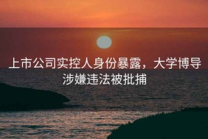 上市公司實(shí)控人身份暴露，大學(xué)博導(dǎo)涉嫌違法被批捕