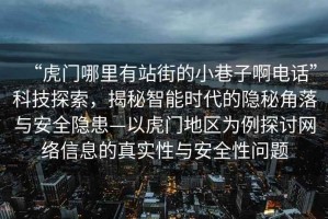 “虎門哪里有站街的小巷子啊電話”科技探索，揭秘智能時代的隱秘角落與安全隱患—以虎門地區為例探討網絡信息的真實性與安全性問題