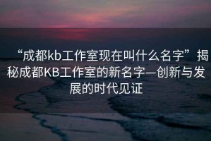“成都kb工作室現在叫什么名字”揭秘成都KB工作室的新名字—創新與發展的時代見證