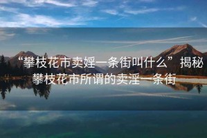 “攀枝花市賣婬一條街叫什么”揭秘攀枝花市所謂的賣淫一條街
