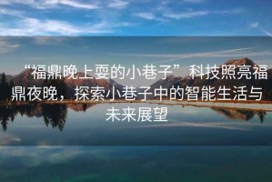 “福鼎晚上耍的小巷子”科技照亮福鼎夜晚，探索小巷子中的智能生活與未來展望