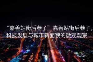 “嘉善站街后巷子”嘉善站街后巷子，科技發展與城市新面貌的微觀觀察