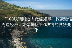 “100塊錢附近人微信如皋”探索微信周邊經(jīng)濟(jì)，如皋地區(qū)100塊錢的微妙變化