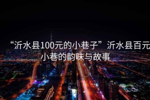 “沂水縣100元的小巷子”沂水縣百元小巷的韻味與故事