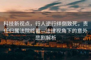 科技新視點，行人逆行絆倒致死，責任歸屬法院終裁—法律視角下的意外悲劇解析