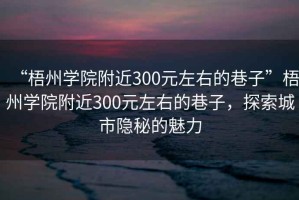 “梧州學院附近300元左右的巷子”梧州學院附近300元左右的巷子，探索城市隱秘的魅力