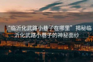 “臨沂化武路小巷子在哪里”揭秘臨沂化武路小巷子的神秘面紗