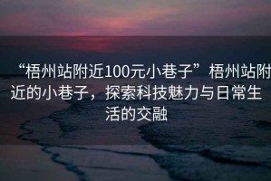 “梧州站附近100元小巷子”梧州站附近的小巷子，探索科技魅力與日常生活的交融