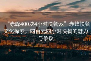 “赤峰400塊4小時快餐vx”赤峰快餐文化探索，四百元四小時快餐的魅力與爭議