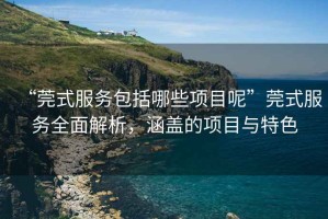 “莞式服務(wù)包括哪些項(xiàng)目呢”莞式服務(wù)全面解析，涵蓋的項(xiàng)目與特色