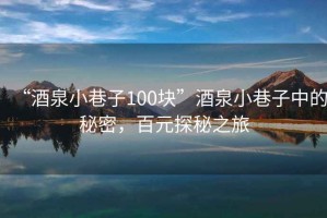 “酒泉小巷子100塊”酒泉小巷子中的秘密，百元探秘之旅