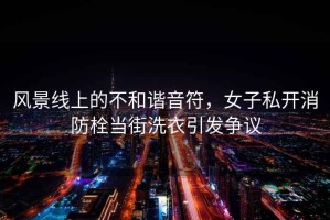 風景線上的不和諧音符，女子私開消防栓當街洗衣引發爭議