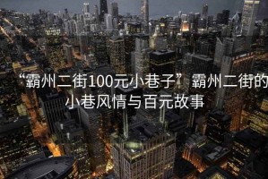 “霸州二街100元小巷子”霸州二街的小巷風情與百元故事
