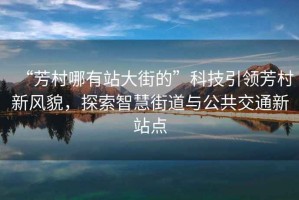 “芳村哪有站大街的”科技引領(lǐng)芳村新風(fēng)貌，探索智慧街道與公共交通新站點(diǎn)