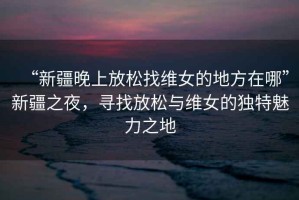 “新疆晚上放松找維女的地方在哪”新疆之夜，尋找放松與維女的獨特魅力之地