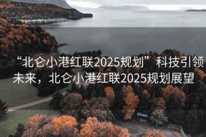 “北侖小港紅聯2025規劃”科技引領未來，北侖小港紅聯2025規劃展望