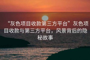 “灰色項目收款第三方平臺”灰色項目收款與第三方平臺，風景背后的隱秘故事