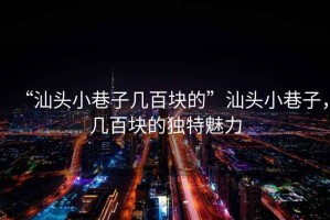 “汕頭小巷子幾百塊的”汕頭小巷子，幾百塊的獨特魅力