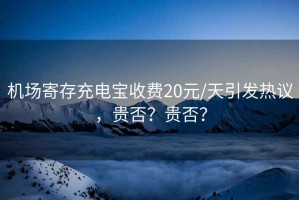 機場寄存充電寶收費20元/天引發熱議，貴否？貴否？