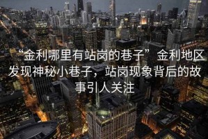 “金利哪里有站崗的巷子”金利地區發現神秘小巷子,站崗現象背后的故事引人關注 “金利哪里有站崗的巷子”金利地區發現神秘小巷子,站崗現象背后的故事引人關注