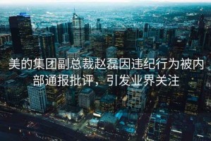 美的集團副總裁趙磊因違紀行為被內部通報批評，引發業界關注