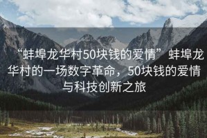 “蚌埠龍華村50塊錢的愛情”蚌埠龍華村的一場數字革命，50塊錢的愛情與科技創新之旅