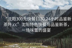 “沈陽300元快餐1130.24小時品鑒新茶葉.cc”沈陽特色快餐與品鑒新茶，一場味蕾的盛宴