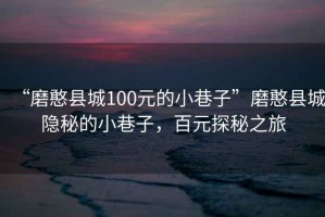 “磨憨縣城100元的小巷子”磨憨縣城隱秘的小巷子，百元探秘之旅