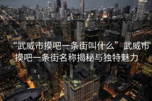 “武威市摸吧一條街叫什么”武威市摸吧一條街名稱揭秘與獨特魅力