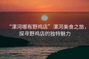 “漯河哪有野雞店”漯河美食之旅，探尋野雞店的獨特魅力