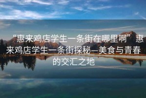 “惠來雞店學生一條街在哪里啊”惠來雞店學生一條街探秘—美食與青春的交匯之地