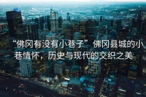 “佛岡有沒有小巷子”佛岡縣城的小巷情懷，歷史與現代的交織之美
