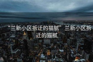 “蘭新小區拆遷的貓膩”蘭新小區拆遷的貓膩