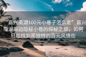“嘉興南湖100元小巷子怎么走”嘉興南湖周邊隱秘小巷的探秘之旅，如何輕松找到那獨特的百元風情街