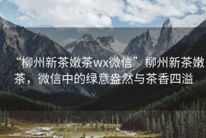 “柳州新茶嫩茶wx微信”柳州新茶嫩茶，微信中的綠意盎然與茶香四溢
