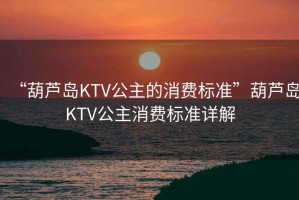 “葫蘆島KTV公主的消費標準”葫蘆島KTV公主消費標準詳解
