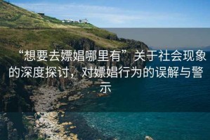 “想要去嫖娼哪里有”關(guān)于社會(huì)現(xiàn)象的深度探討，對(duì)嫖娼行為的誤解與警示