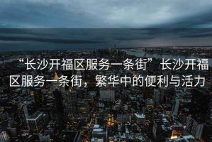 “長沙開福區服務一條街”長沙開福區服務一條街，繁華中的便利與活力