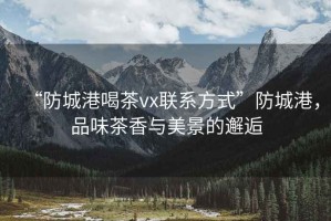 “防城港喝茶vx聯(lián)系方式”防城港，品味茶香與美景的邂逅