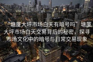 “塘廈大坪市場白天有暗號嗎”塘廈大坪市場白天交易背后的秘密，探尋市場文化中的暗號與日常交易現象