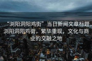 “瀏陽洞陽雞街”當日新聞文章標題，瀏陽洞陽雞街，繁華重現，文化與商業的交融之地