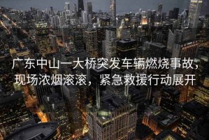 廣東中山一大橋突發(fā)車輛燃燒事故，現(xiàn)場濃煙滾滾，緊急救援行動展開