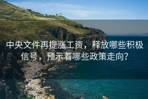 中央文件再提漲工資，釋放哪些積極信號，預(yù)示著哪些政策走向？