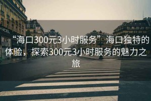 “海口300元3小時服務”海口獨特的體驗，探索300元3小時服務的魅力之旅