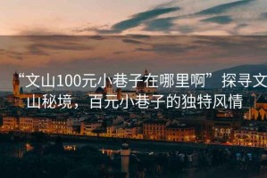 “文山100元小巷子在哪里啊”探尋文山秘境，百元小巷子的獨特風(fēng)情